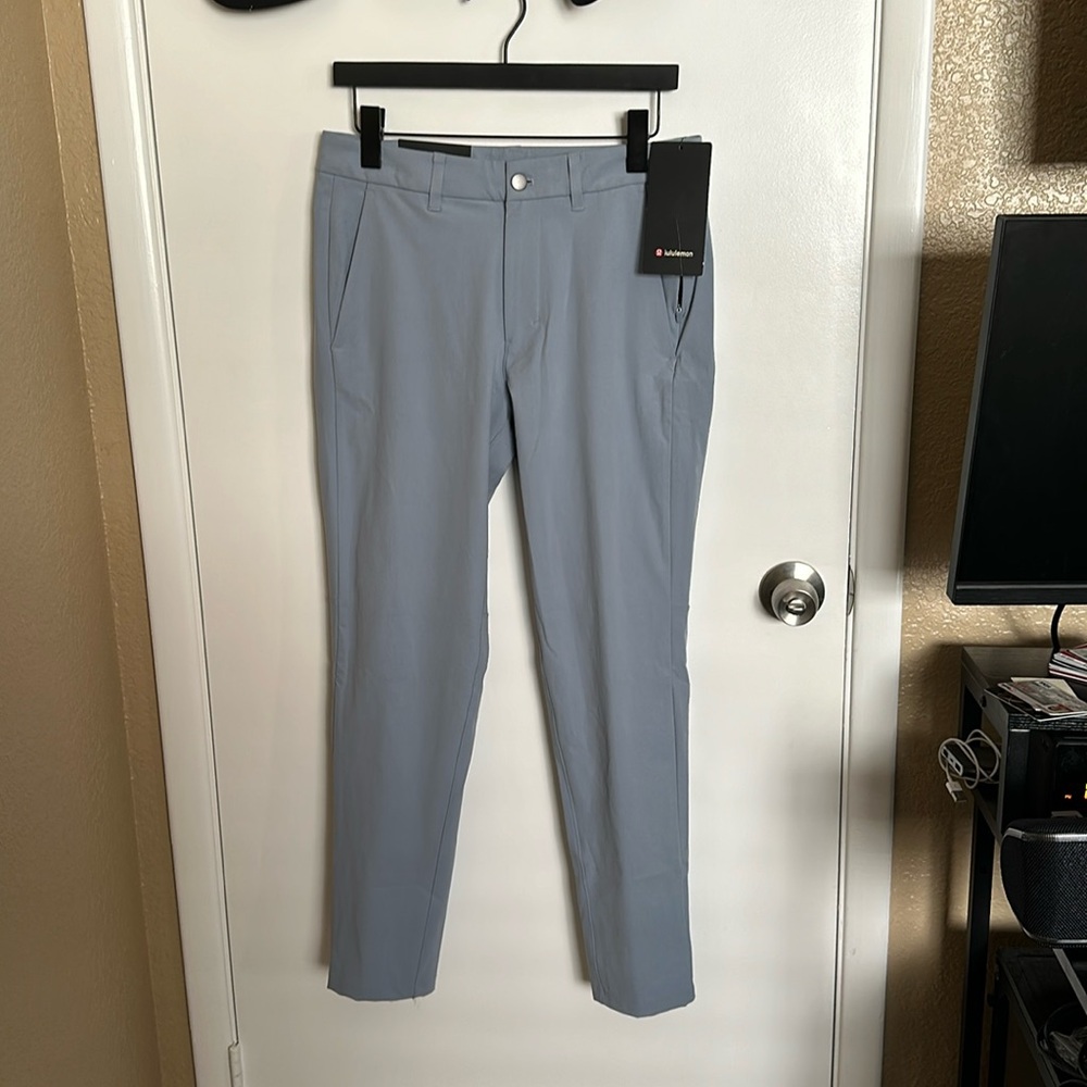 Lululemon men’s commission slim pants - hemmed to 30x30 - light blue - new